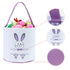 Easter Bunny Basket Egg Bags for Kids,Canvas Cotton Personalized Candy Egg Basket Rabbit Print Buckets with Fluffy Tail Gifts Bags for Easter……...