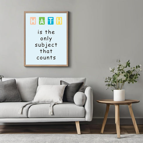 Posterizer 1 pcs-colorful minimal poster-math is the only subject that matters-Teachers & Classrooms Gift for Daughter, Son, Kids School and class...