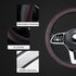 Microfiber Leather 15" Universal Fit Car Steering Wheel Cover, Elastic Breathable and Odorless, Black with Red Accent...