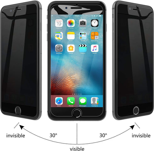 JETech Privacy Screen Protector for iPhone 8 Plus and iPhone 7 Plus, Anti-Spy Tempered Glass Film, 2-Pack...