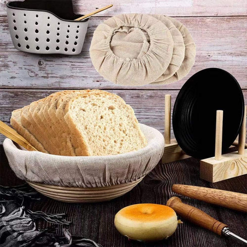 3Pcs Bread Proofing Basket Cloth Liner Linen Liner Cloth Dough Basket Cover for Bakery Home Baking (10 Inch)...