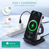 ORIA Wireless Charger, 3 in 1 Foldable Wireless Charging Stand, 15W Fast Wireless Charger, Compatible for iOS Phone 11/12/13/14/Pro/Max/i Watch/Ea...