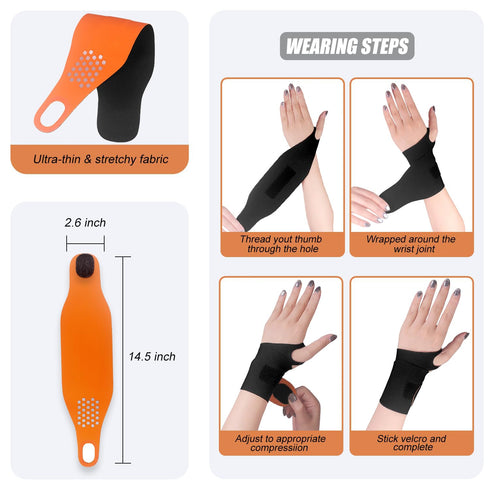 YUNYILAN Ultra Thin Wrist Brace Support for Carpal Tunnel Adjustable Wrist Brace for Pain Relief, Arthritis, Tendonitis, Basketball Tennis Badmint...