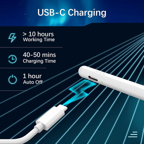 Stylus Pen for iPad 9th&10th Gen,Compatible with (2018-2023) Apple iPad Pro 11/12.9 inch, iPad 10th/9th/8th/7th/6th Gen, iPad Air 5/4/3rd Gen, iPa...