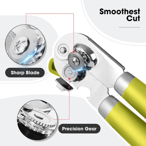 Can Opener Manual, Can Opener with Magnet, Hand Can Opener with Sharp Blade Smooth Edge, Handheld Can Openers with Big Effort-Saving Knob, Can Ope...
