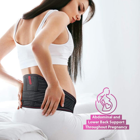 ORTONYX Maternity Support Belt - Back, Pelvic, Hip, Abdomen, Sciatica Pain Relief - Belly Band for Pregnant Women - S/M Black...