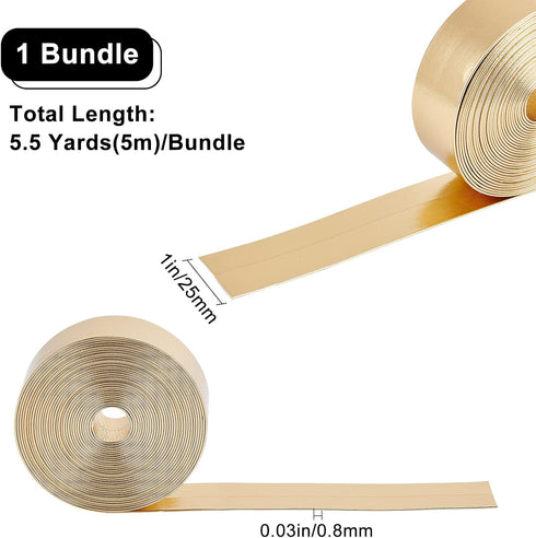 GORGECRAFT 5.5Yds x 1" Metallic Flat Leather Strap Shiny Pu Leather Strips Glossy Leather Lace Stripper Beading String Ribbon Craft Double Sided L...