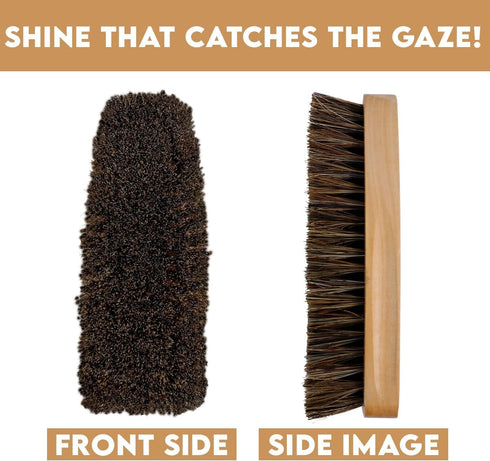 Care Shoe Brush, Protects Leather from Scuffs and Scratches, Best for All Kind of Leather Surfaces, Shoe Cleaner, Horsehair Boot Brush, Pack of 2 ...