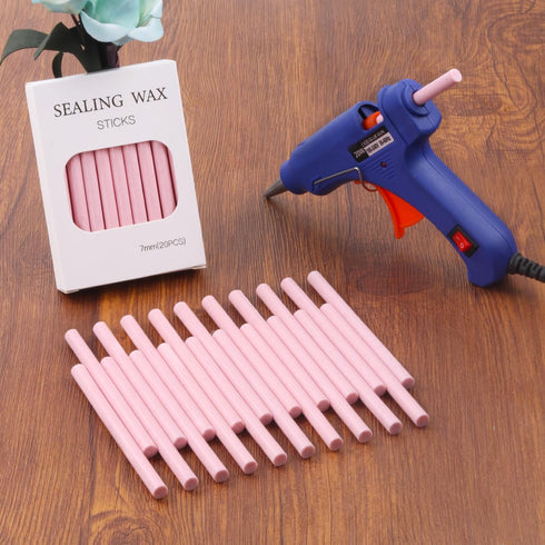 Peach Pink Wax Seal Sticks with Glue Gun, WASOHLING 20Pcs Sealing Wax Sticks Glue Gun Set for Wax Seal Stamp, Great for Wedding Invitations, Birth...