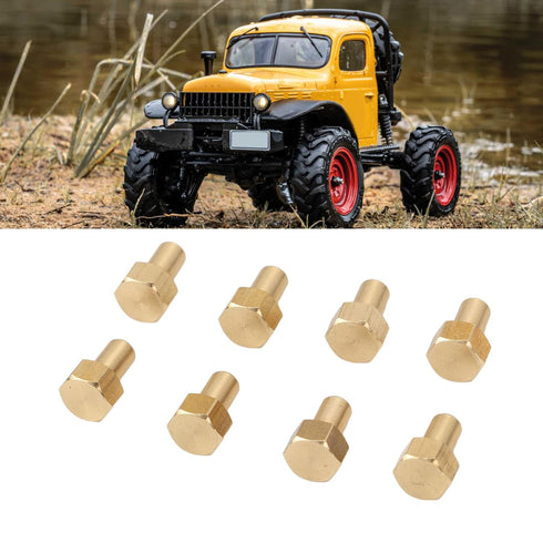 1/24 RC Hex Nut, 8Pcs 1/24 RC Hex Nut Brass RC Wheel Lock Nut Replacement Accessories for SCX24 Wheels & Tires (8mm)...