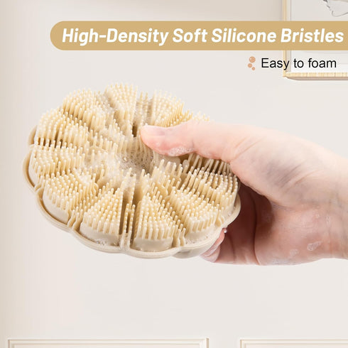Silicone Body Scrubber, Shower Brush Exfoliating Skin Silicone Scrubber, Foaming Deep Cleaning, Durable, Suitable for All Skin (White)...