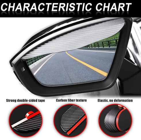 2 Pcs Carbon Fiber Car Side Mirror Rain Eyebrow Guard, Car Rearview Mirror Rain Brow, Waterproof Rearview Mirror Smoke Cover, For SUV, Truck, Car,...