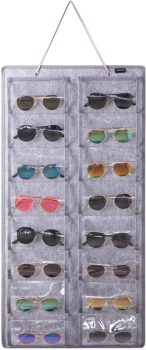 Sunglasses Organizer Storage - 16 Slots Glasses Storage Wall Pocket Display Hanging on Door, Eyewear Display, Dust-Proof...