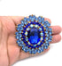 YOQUCOL Vintage Blue Cubic Zirconia Crystal Rhinestone Sunflower-shaped Wreath Brooch Pin for Women Gold Tone...