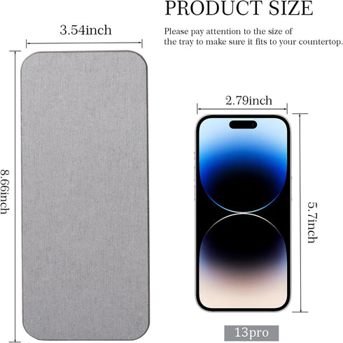 Water Absorbing Stone Tray for Sink, Diatomite Bathroom Tray Quick Dry Dish Soap Holder Kitchen Sink Organizer for Modern Home Decor - Light Grey...