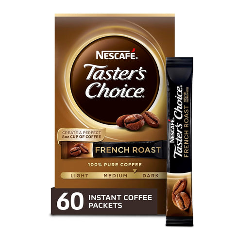 Nescafe Taster's Choice Instant Coffee, French Roast 5 Count (Pack of 12)...
