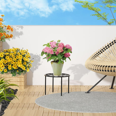 Plant Stand, 11.41IN High Heavy Duty Potted Plant Holder, Flower Pot Stand Anti-rust, Round Plant Rack for Room Indoor and Outdoor Courtyard, Gard...