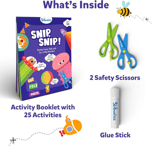Skillmatics Art & Craft Activity Kit - Snip, Snip, Practice Scissor Skills, Craft Kits & Supplies, Gifts for Toddlers, Girls & Boys Ages 3, 4, 5, ...