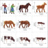 Farm Animals Figure Set,AN8706 36PCS 1:87 Well Painted Farm Animals Cows Horses Figures for HO Scale Model Train Scenery Layout Miniature Landscap...