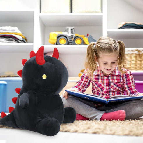 Ditucu Cute Dinosaur Plush Dino Stuffed Animals Plushies Toys Super Soft Dolls Birthday Gifts for Kids Girls Boys Black 12 inch...