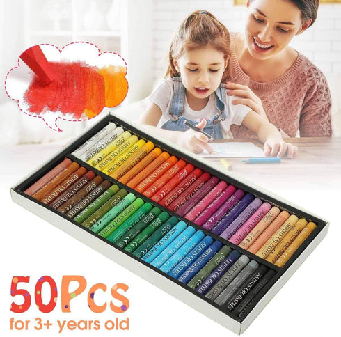 Oil Pastel Set,Professional Painting Soft Drawing Graffiti Art Crayons Washable Round Non Toxic Pastel Sticks for Artist,Kids,Student,Beginner (50...