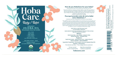 HobaCare Organic Jojoba Baby Oil with Pump – 100% Pure Natural Unrefined Unscented Cold Pressed Jojoba Oil for Baby Hair, Infant Skin, Body Care (...