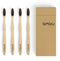 bmbu Bamboo Toothbrush 4 Pack - Medium/Soft Charcoal Bristles Tooth Brushes Wooden Handle - BPA Free, Eco Friendly, Vegan Product Gift Idea, Susta...