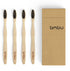 bmbu Bamboo Toothbrush 4 Pack - Medium/Soft Charcoal Bristles Tooth Brushes Wooden Handle - BPA Free, Eco Friendly, Vegan Product Gift Idea, Susta...