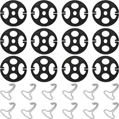 24 Pieces Car Seat Cover Plum Plate Metal Hook,12 Pcs Plastic Car Seat Covers Chucks,12 Pcs Metal Hooks Locking Clip Plastic Card Fixed Fastener B...