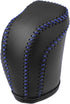 Gear Shift Head Knob Cover Transmission Lever Trim for Toyota RAV4 2013 2014 2015 2016 Faux Leather Black Blue Stitches...