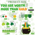 72Pcs St. Patrick's Day Bulletin Board Decor Set Shamrock Clover Gold Coin Cut-Outs with Glue Points Bulletin Board Stickers for Irish Holiday Sch...