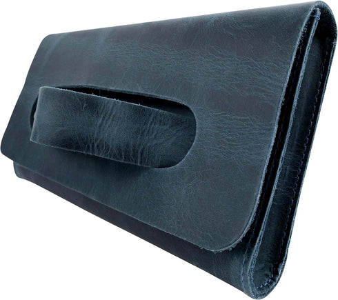Hide & Drink, Rectangular Clutch Bag With Handle, Wallet for Cards, Money, Stylish Handbag, Full Grain Leather, Handmade...