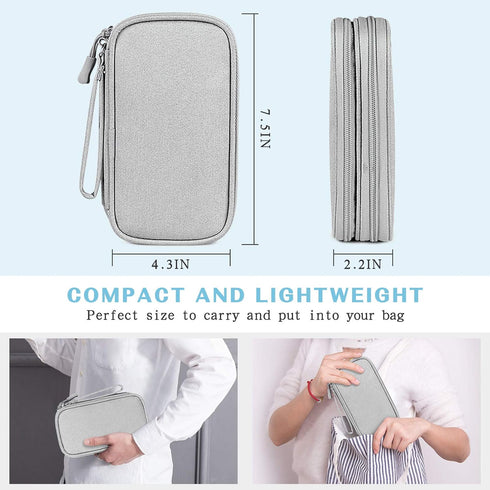 FYY Travel Cable Organizer Bag Pouch Electronic Accessories Carry Case Portable Waterproof Double Layers All-in-One Storage for Cord, Charger, Pho...