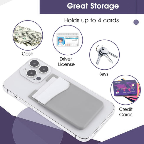 3pcs Phone Card Holder,Phone Pocket,Stick on Phone Wallet, Fits Every Smartphones,Strong Stickiness,Card Holder for Back of Phone,Cell Phone Walle...