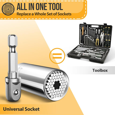 Super Universal Socket Tools Gifts for Men Stocking Stuffers for Men Mens Gifts for Christmas Gifts Idea Cool Stuff Gadgets for Men Grip Socket Se...