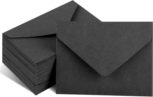 Gift Card Envelopes Black, 4"X2.75" Mini Envelopes, Kraft Small Envelopes For Weddings Cards, Rsvp Cards, Response Cards, Baby Showers, Thank You ...