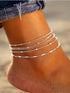 LEXODY Silver/Gold Anklets for Women, Sterling Silver Evil Eye Ankle Bracelets for Women Trendy Dainty Waterproof Anklets Set Adjustable Layered A...