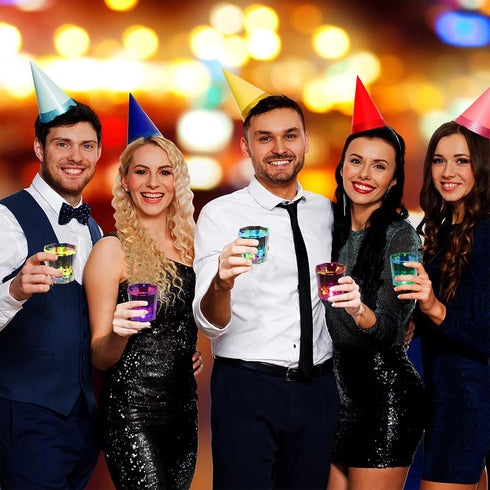 Esdabem Light Up Shot Glasses Set of 24 Party Favors Adults Funny Shot Glasses Led Shot Glasse Glow in the Dark Party Shot Glass Party Cups Decora...