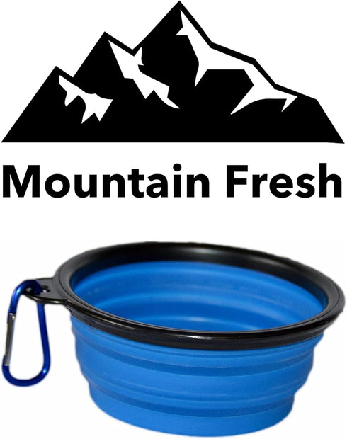 Mountain Fresh Collapsible Pet Bowl 12oz Silicone Foldable Travel Bowl...