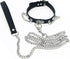 Soft Leather Choker Collar with Chain Leash Set Heart Pendant Necklace for Womens Pet Dogs Cats Unique Gifts...