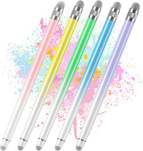 5PCS Stylus Pens for Touch Screens, Stylus Pen for iPhone/iPad/Tablet Android/Microsoft/Surface, Compatible with All Touch Screens (Purple/Pink/Bl...