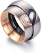 LAVUMO Matching Promise Rings for Couples Love You Forever Wedding Bands Sets for Him and Her Half Heart Rings Stainless Steel 6mm with Box Comfor...