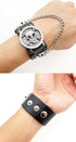 Punk Skull Men's Wrist Watch&Women's Watch,Skull Flip Cover Watch,Skull Ornament+Chain Elements,Fashion for Cosplay Lovers...