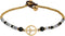 AeraVida Vintage Peace Sign with Simulated Black Onyx-Simulated Quartz & Fashion Brass Beads Link Anklet | Handmade Brass Bead Bell Anklets | Bead...
