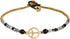 AeraVida Vintage Peace Sign with Simulated Black Onyx-Simulated Quartz & Fashion Brass Beads Link Anklet | Handmade Brass Bead Bell Anklets | Bead...