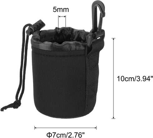 PATIKIL Camera Lens Bag, 2 Pcs 2.8" IDx3.9 H Drawstring Lens Pouch with Thick Protective Neoprene, Lens Case for DSLR Camera Lens, Water Coffee Cu...