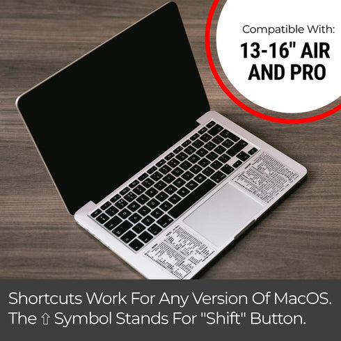 SYNERLOGIC Mac OS (M/Intel) + Word/Excel (for Mac) Quick Reference Keyboard Shortcut Stickers - for MacBook Air/Pro/iMac/Mac/Mini (Clear, 1 Set)...