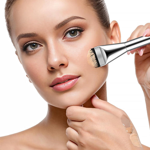 Makeup Brushes 4 Pcs Foundation Brush Concealer Brush Portable Facial Brushes Cream Spatulas Tools Powders Scrubber Brush Soft Bristles Brush for ...