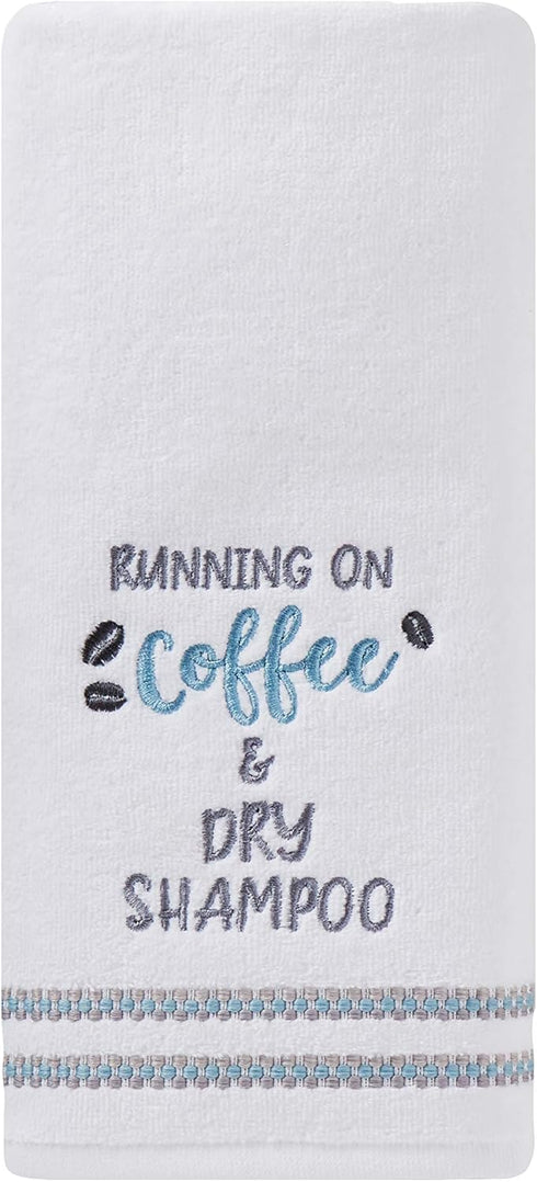 SKL HOME by Saturday Knight Ltd. Running On Coffee 2 Pc Hand Towel Set, White...