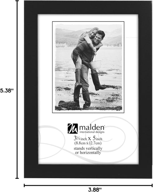 Malden International Designs Black Concept Wood Picture Frame, 3.5x5, Black...